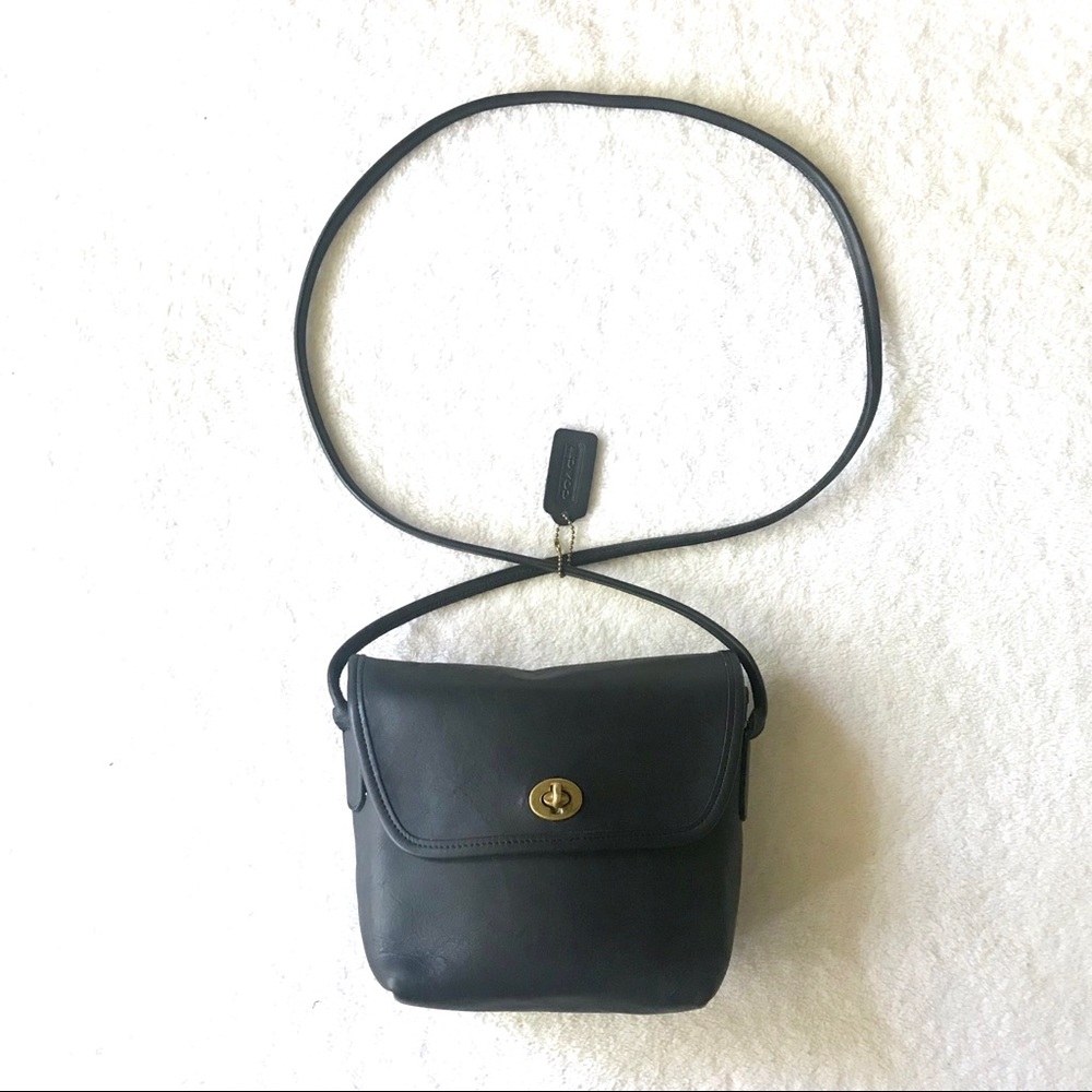 COACH Vintage Black Leather Quincy CrossBody